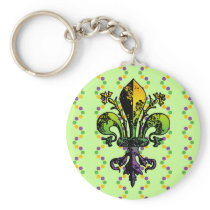 Antique Mardi Gras Fleur Key Chains