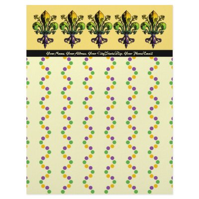 Antique Mardi Gras Fleur Customized Letterhead by FatTuesday
