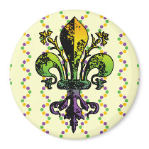 Antique Mardi Gras Fleur Magnets