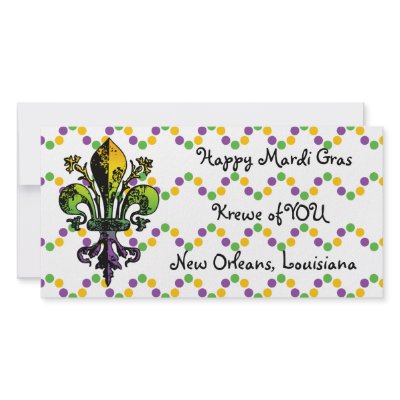 Antique Mardi Gras Fleur Custom Photo Card by FatTuesday