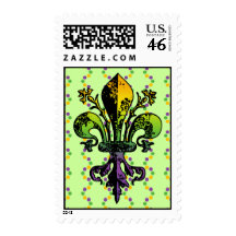 Antique Mardi Gras Fleur Postage