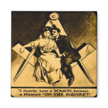 Antique Masonic Freemason Square Love Valentine Refrigerator Magnet