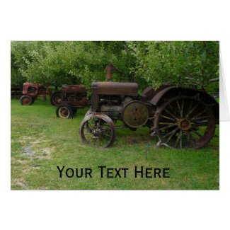 Antique Metal Wheel Tractors card