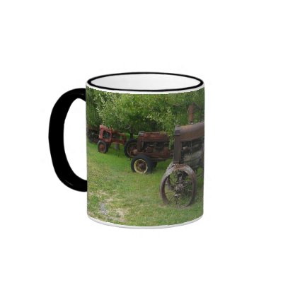 Antique Metal Wheel Tractors Mug by CountryCorner