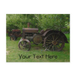 Antique Metal Wheel Tractors Postcard