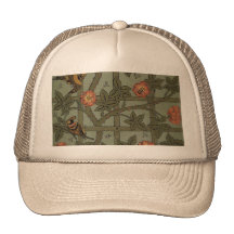 Antique Morris Trellis Wallpaper Trucker Hats