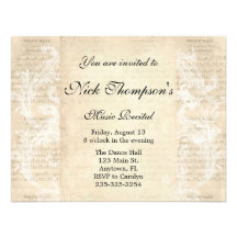 Antique Music Recital Invitation