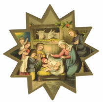 Antique Nativity Christmas Ornament Cut Outs