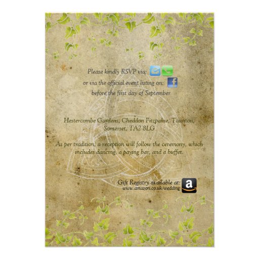 Antique natural invitation