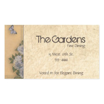 Antique Natural Paper Butterflies and Hydrangeas business cards by Pixel_Bunneh Antique Natural Paper Butterflies and Hydrangeas business cards