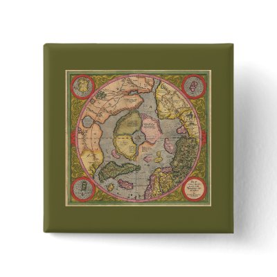 Antique North Pole Map Pin by tnmpastperfect