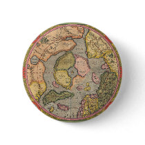 Antique North Pole Map Button