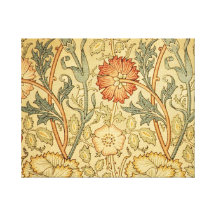 Antique Old Floral Design Stretched Canvas Prints