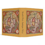 Antique Old World Map, Arctic North Pole, 1595 Vinyl Binder