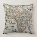 Antique Old World Map of Africa, c. 1635 Pillows