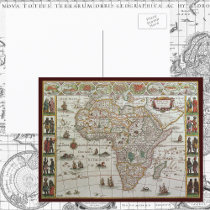 Antique Old World Map of Africa, c. 1635 Postcards