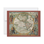 Antique Old World Map of the Americas, 1597 Custom Invitations