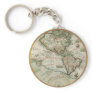 Antique Old World Map of the Americas, 1597 Key Chains