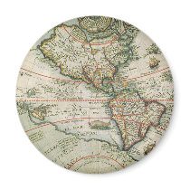 Antique Old World Map of the Americas, 1597 Fridge Magnets