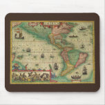 Antique Old World Map of the Americas, 1606 Mouse Pad