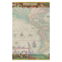Antique Old World Map of the Americas, 1606 Personalized Stationery