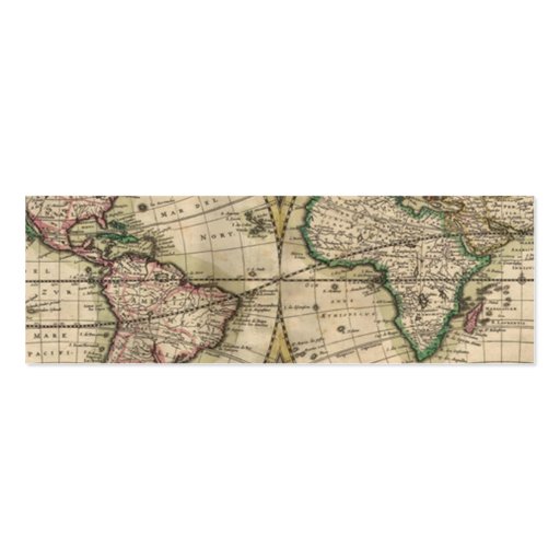 Antique Old World Map Wedding Drink Tickets Business Card Template (back side)