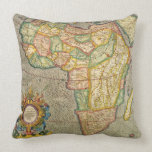 Antique Old World Mercator Map of Africa, 1633 Throw Pillows