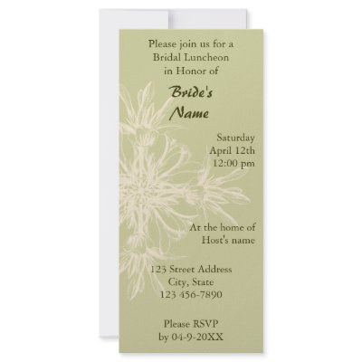 Antique Olive Floral Bridal Luncheon Custom Rack Card by BotanicalArt