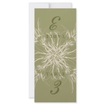 Antique Olive Floral Table Cards Rack Card