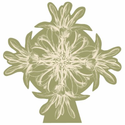 Antique Olive Floral Table Number Photo Cut Out by BotanicalArt