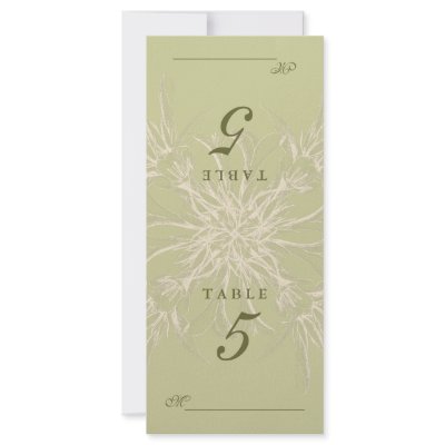 Antique Olive Floral Table Seating Cards Rack Card by BotanicalArt