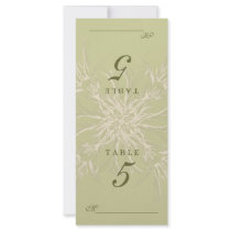 Antique Olive Floral Table Seating Cards Rack Card