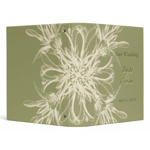 Antique Olive Floral Wedding Albums binder