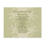 Antique Olive Floral Wedding Program Flyers