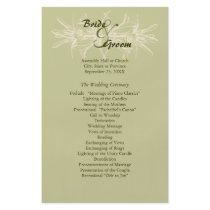 Antique Olive Floral Wedding Program Full Color Flyer