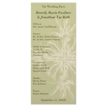 Antique Olive Floral Wedding Program Rack Card