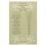 Antique Olive Floral Wedding Program Personalized Stationery