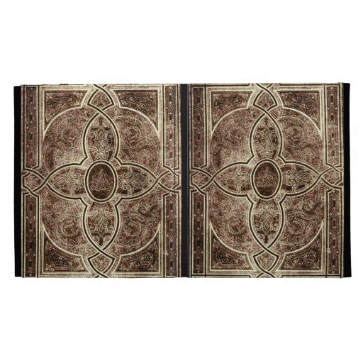 Antique ornate leather book cover iPad folio covers Zazzle