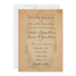 Antique Oval Parchment Wedding Invitation