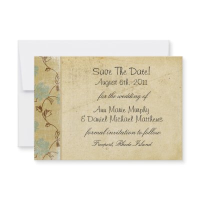 Antique Paper and Flowers Save the Date Announcements by Pixel_Bunneh