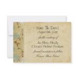 Antique Paper and Flowers Save the Date Announcements