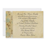 Antique Paper and Flowers Wedding Invitation