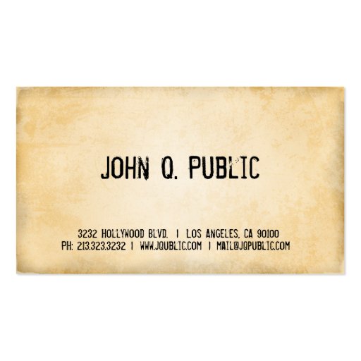 Antique Paper Business Card (front side)
