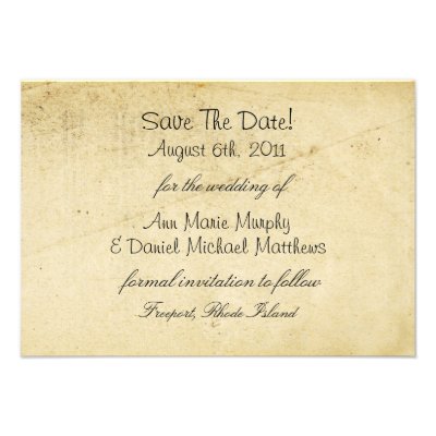 Antique Paper Save the Date Personalized Announcements
