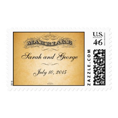 Antique Paper Swirls Vintage Wedding Postage