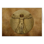 Antique Parchment &amp; Vitruvian Man by Da Vinci Card