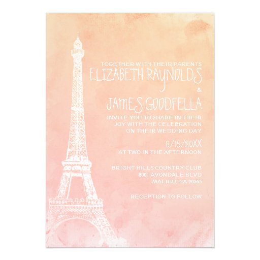Antique Paris Wedding Invitations