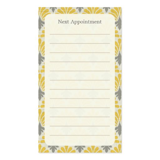 Antique Pattern Appointment Business Card (back side)