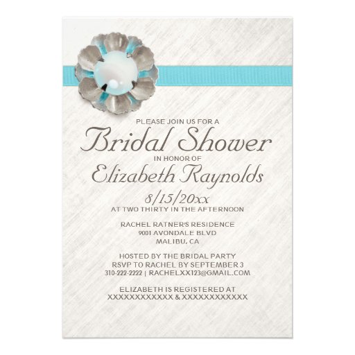 Antique Pearl Bridal Shower Invitations