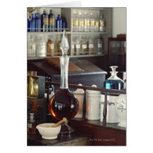 Antique pharmacy bottles card